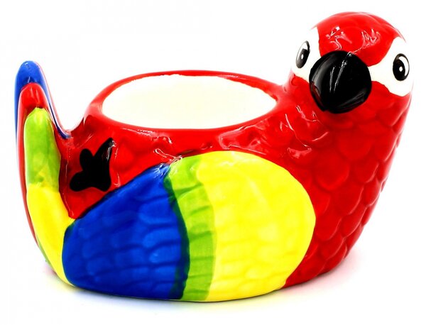 Suport ou din ceramică papagal multicolor