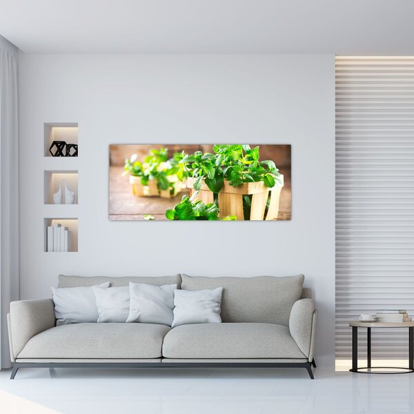 Tablou cu menta proaspătă (120x50 cm)