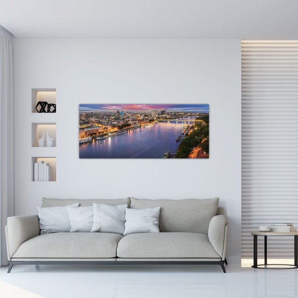 Tablou cu orașul Bratislava cu râu (120x50 cm)