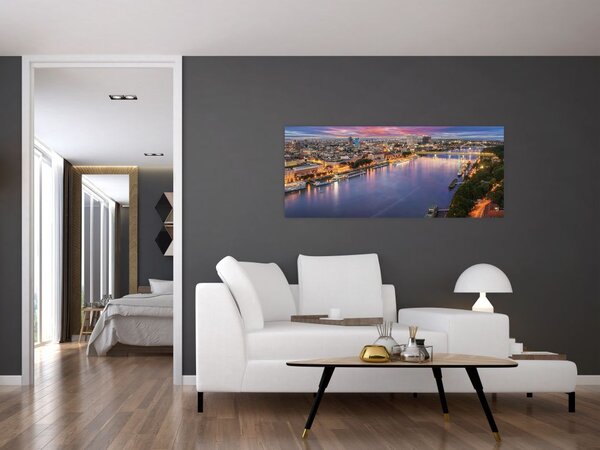 Tablou cu orașul Bratislava cu râu (120x50 cm)