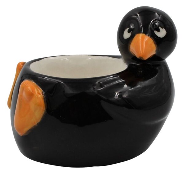 Suport ou din ceramică pinguin negru