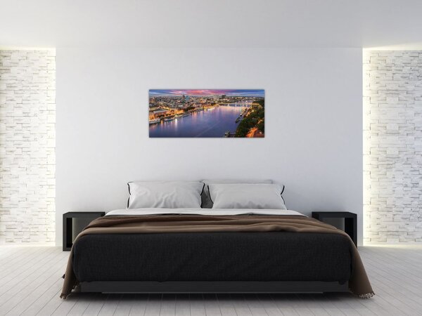 Tablou cu orașul Bratislava cu râu (120x50 cm)