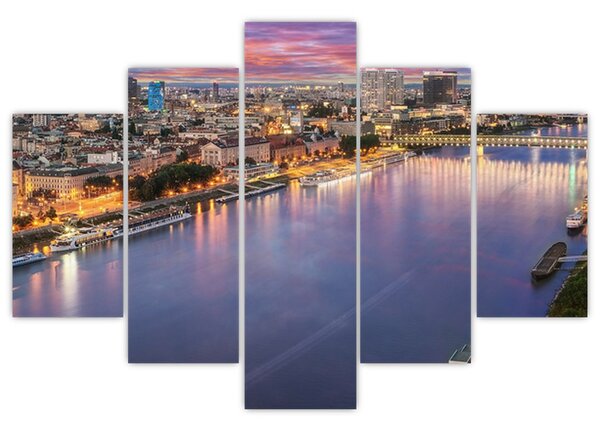 Tablou cu orașul Bratislava cu râu (150x105 cm)