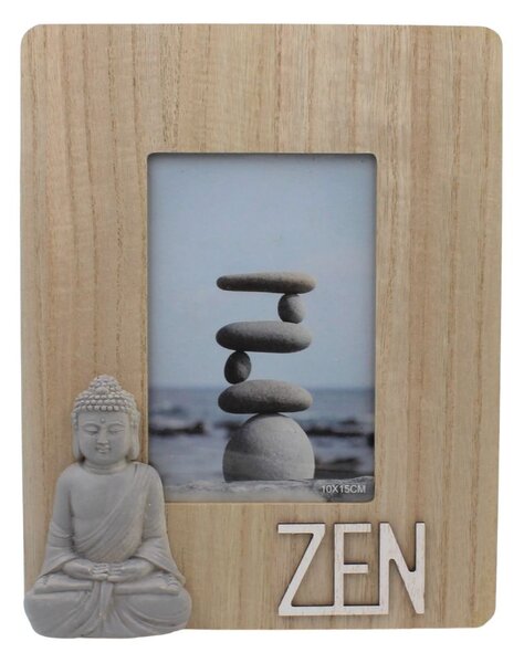 Ramă foto Buddha lemn foto 10x15cm