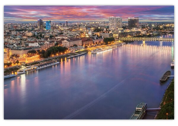 Tablou cu orașul Bratislava cu râu (90x60 cm)