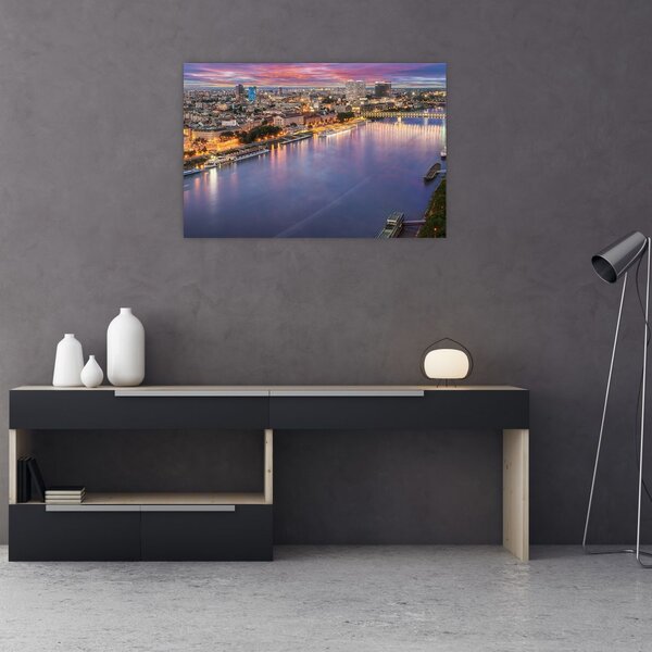 Tablou cu orașul Bratislava cu râu (90x60 cm)
