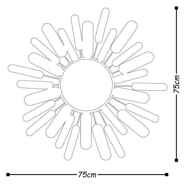 Decoratiune perete 891TNL1575, albastru/verde, metal, 75x5x75 cm
