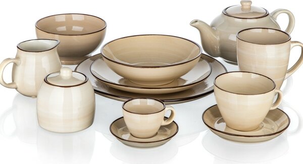 Banquet Set of 6 shallow plates Palas 27 cm, cream