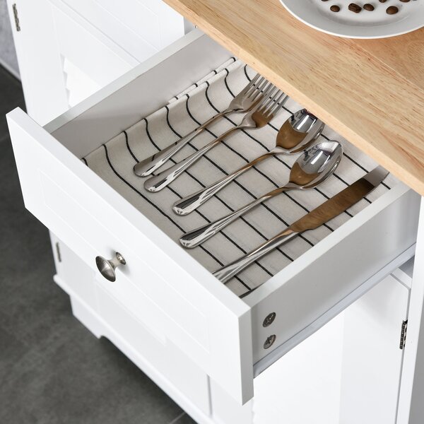 HOMCOM Dulap de Bucătărie Compact, Design Modern, Spațiu de Stocare, 68x39.5x170 cm, Alb | Aosom Romania