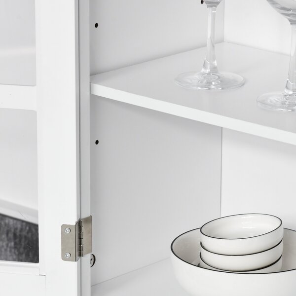 HOMCOM Dulap de Bucătărie Compact, Design Modern, Spațiu de Stocare, 68x39.5x170 cm, Alb | Aosom Romania