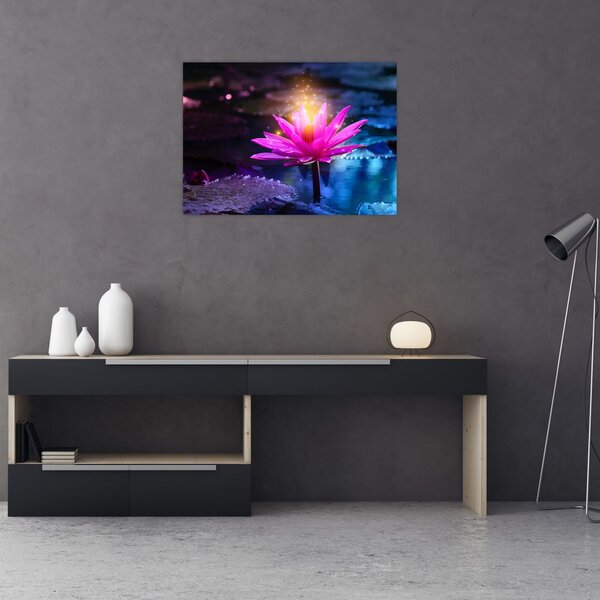 Tablou cu lotus pe apă (70x50 cm)