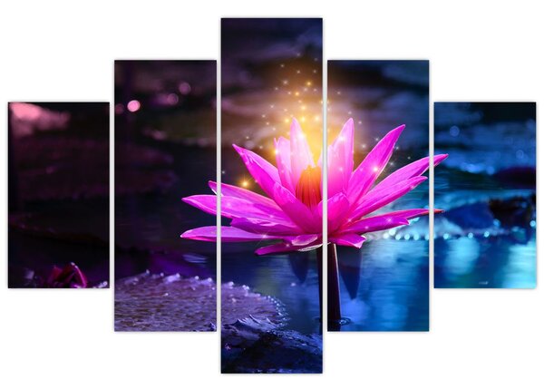 Tablou cu lotus pe apă (150x105 cm)