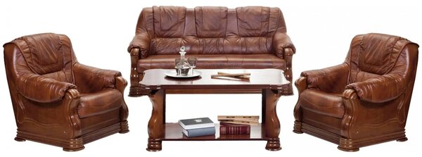 Set canapea cu fotolii PARMA 311 pachet special din piele naturala