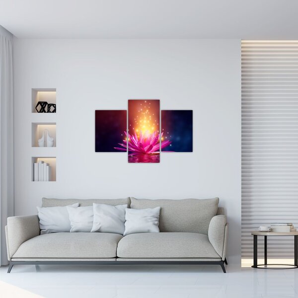 Tablou cu lotus pe apă (90x60 cm)