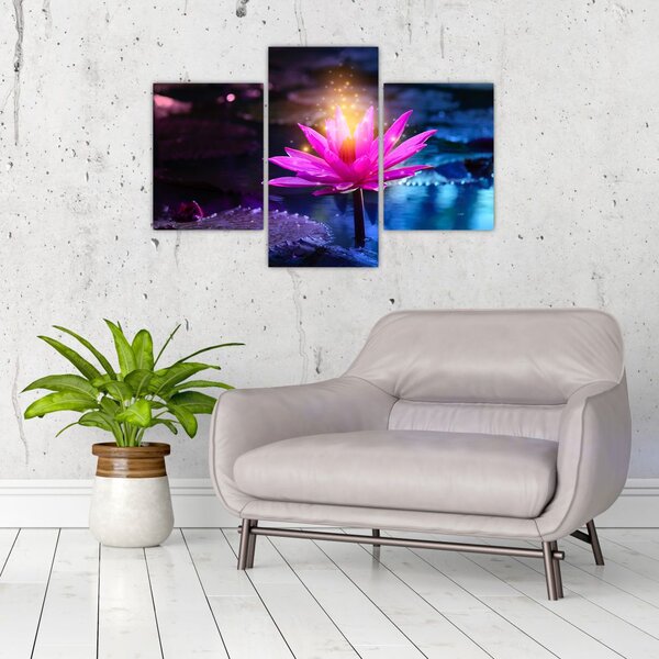 Tablou cu lotus pe apă (90x60 cm)