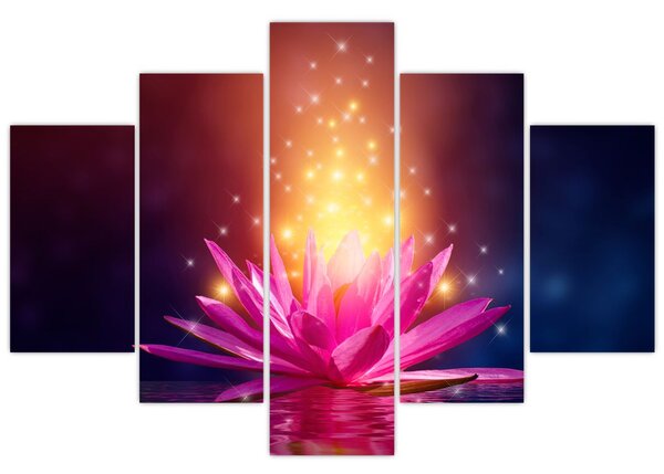 Tablou cu lotus pe apă (150x105 cm)