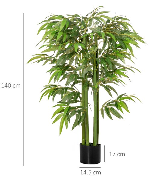 HOMCOM planta artificiala bambus in ghiveci, 140 cm | Aosom Romania