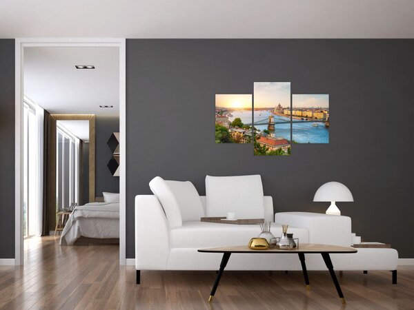 Tablou cu orașul Budapesta și râu (90x60 cm)