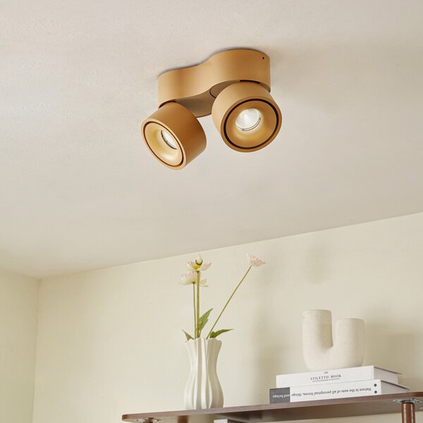 Arcchio Spot LED pentru tavan Rotari, maro, 2 becuri, 8,9W, reglabil, Maro / Rugină, Hol, Aluminiu, Modern