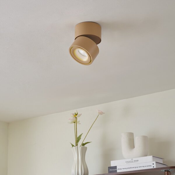 Arcchio Spot LED de tavan Rotari, maro, 1 bec, 8,9W, reglabil, Maro / Rugină, Hol, Aluminiu, Modern