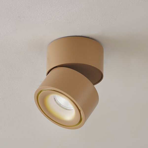 Arcchio Spot LED de tavan Rotari, maro, 1 bec, 8,9W, reglabil, Maro / Rugină, Hol, Aluminiu, Modern