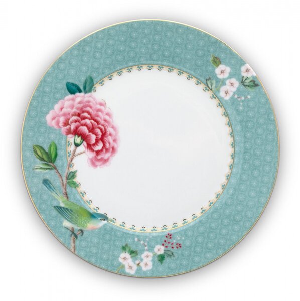 Farfurie din porțelan, Pip Studio, Bleu, 21cm, colecția Blushing Birds