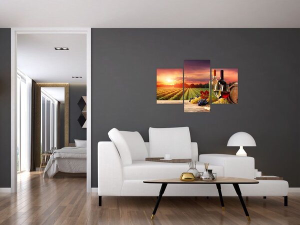 Tablou cu vie și vin (90x60 cm)