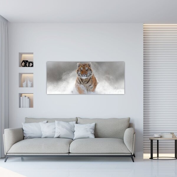 Tablou cutigru fugind prin zăpadă (120x50 cm)