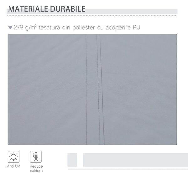 Outsunny Copertină Rulou Manuală pentru Uși și Ferestre, din Aluminiu și Poliester Anti-UV, 295x245cm, Gri | Aosom Romania