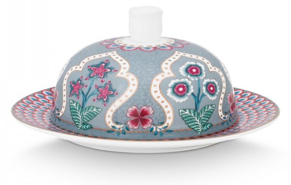 Untieră, porțelan, colecția Flower Festival, Pip Studio, 17x8cm, bleu