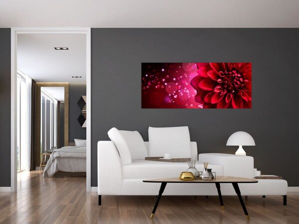 Tablou cu floare roșie (120x50 cm)