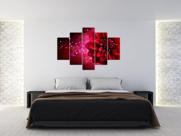 Tablou cu floare roșie (150x105 cm)