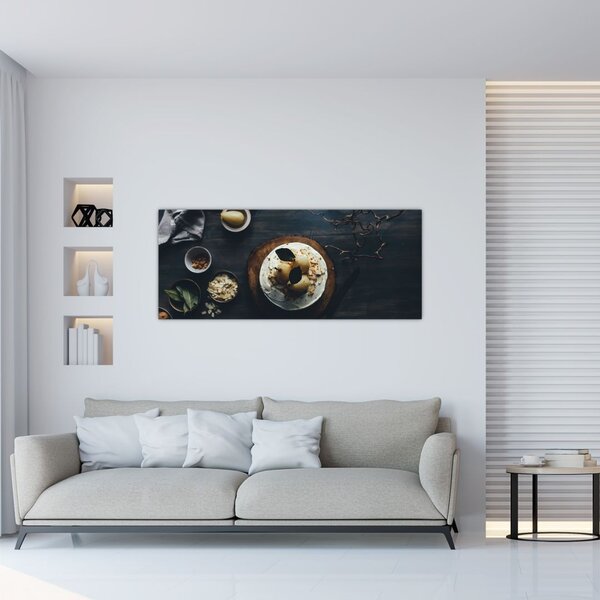 Tablou cu desert pe masă (120x50 cm)