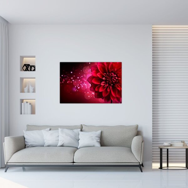 Tablou cu floare roșie (90x60 cm)
