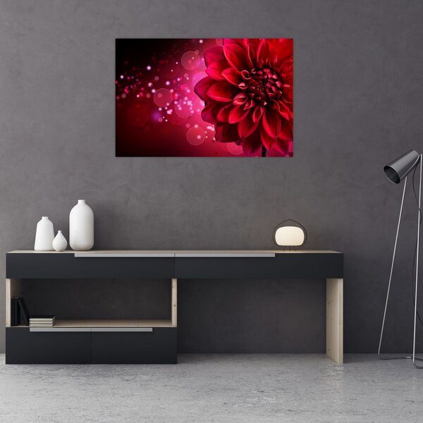Tablou cu floare roșie (90x60 cm)