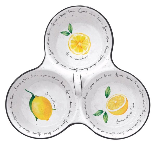 Set aperitiv porțelan 3 compartimente Amalfi