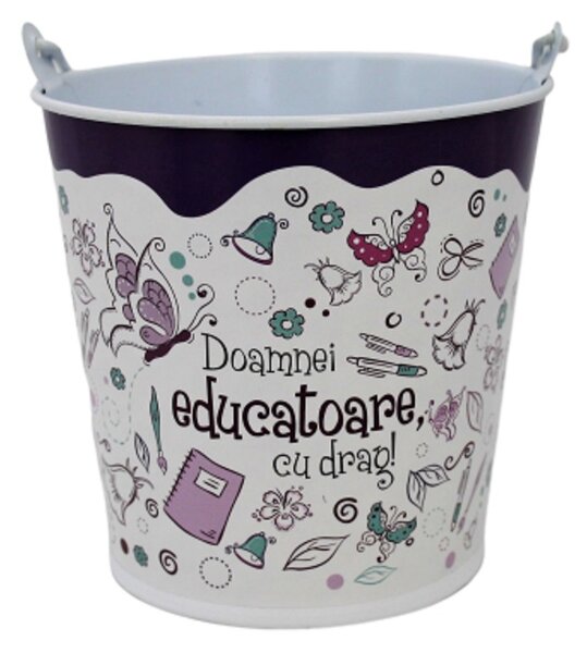 Suport ghiveci 10 cm "Doamnei educatoare cu drag"