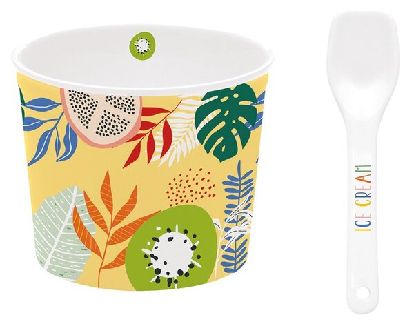 Set porțelan bol cu linguriță IceCream kiwi