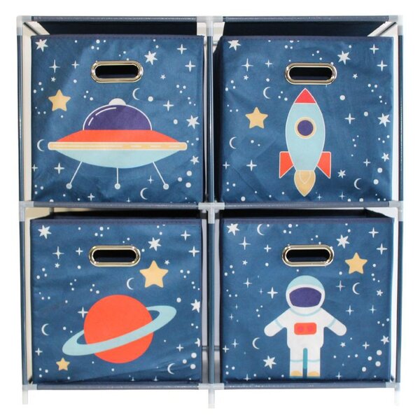 Dulap modular 2 rafturi și 4 cutii depozitare Space