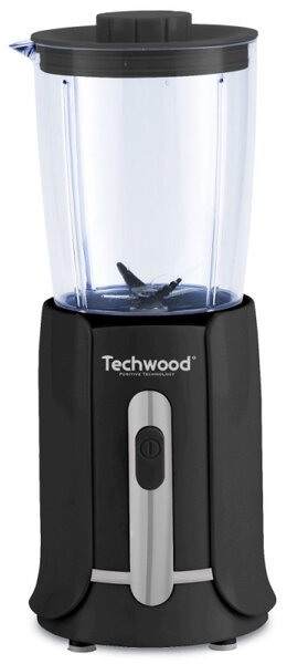 Mini blender Techwood TBL-206, 300W, 0.5 L, Cutite otel, Negru