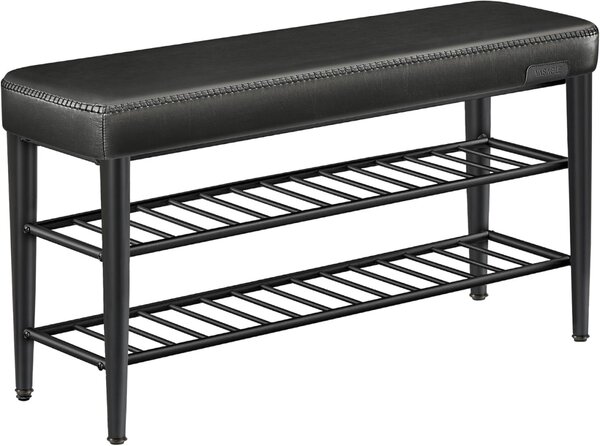 Bancuta pantofar Vasagle, Negru, 30 x 100 x 50 cm