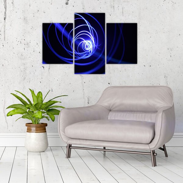 Tablou cu spirale albastre (90x60 cm)