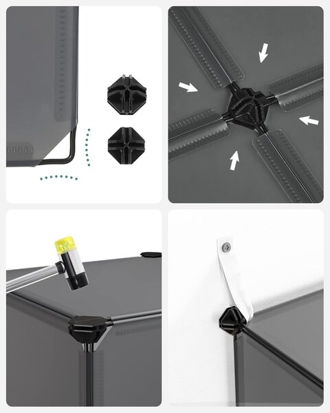 Set 15 cuburi pentru depozitare, Songmics, Negru, 153 x 31 x 153 cm