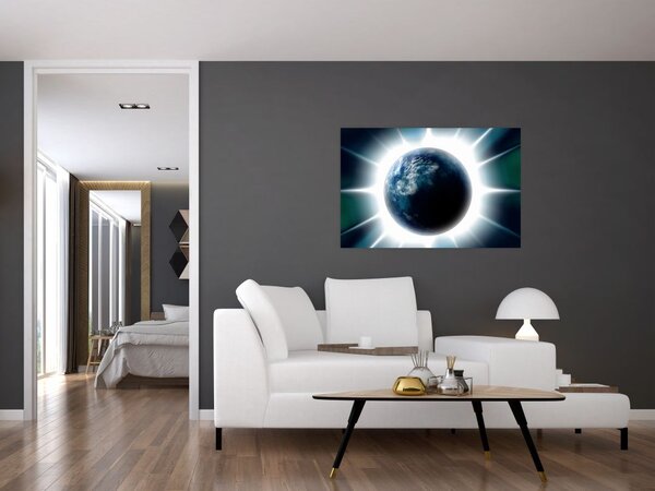 Tablou cu planeta iluminată (90x60 cm)