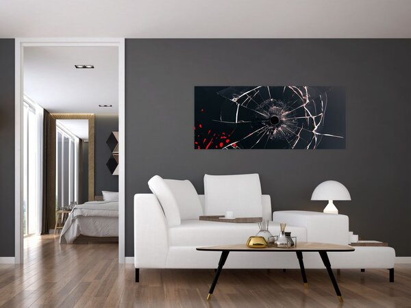 Tablou abstract - sticla spartă (120x50 cm)