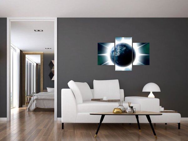 Tablou cu planeta iluminată (90x60 cm)