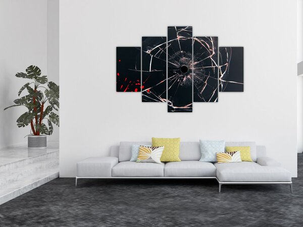 Tablou abstract - sticla spartă (150x105 cm)