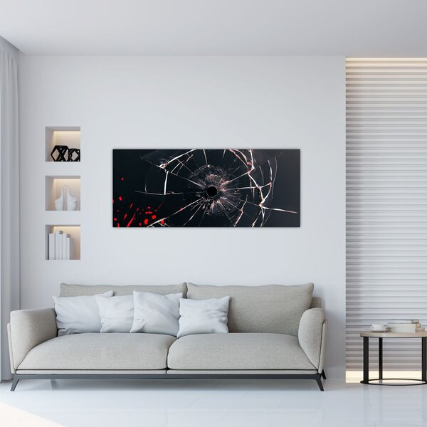 Tablou abstract - sticla spartă (120x50 cm)