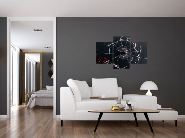 Tablou abstract - sticla spartă (90x60 cm)