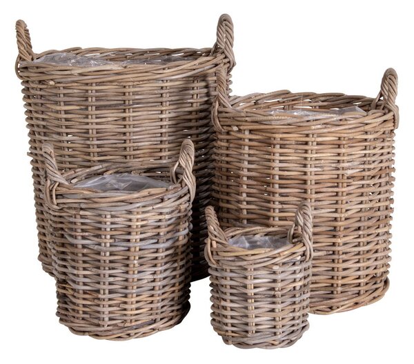 Set de 4 ghivece de flori din răchită Craveria (natural). 1146564